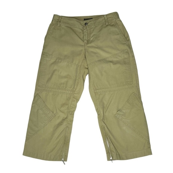 BANANA REPUBLIC Y2K Loose Fit Zip Legs Green Utility Pants Women's Size 4 - Picture 1 of 16